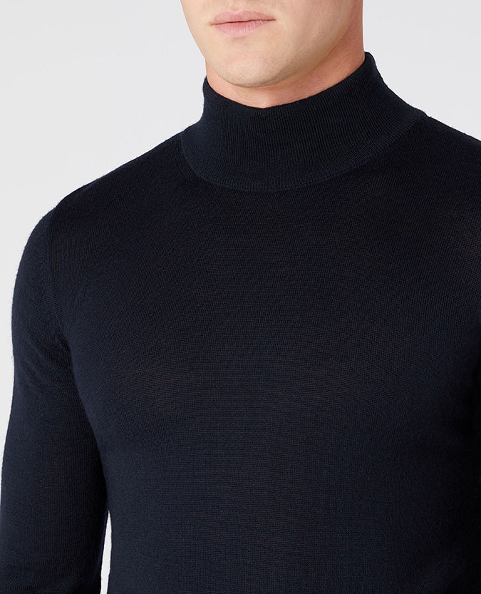 REMUS UOMO LS TURTLE NECK - NAVY