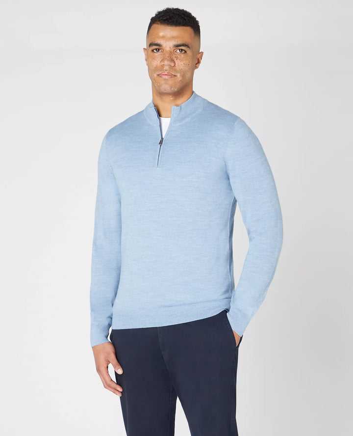 REMUS UOMO 58401 1/2 ZIP KNIT - 23 BLUE