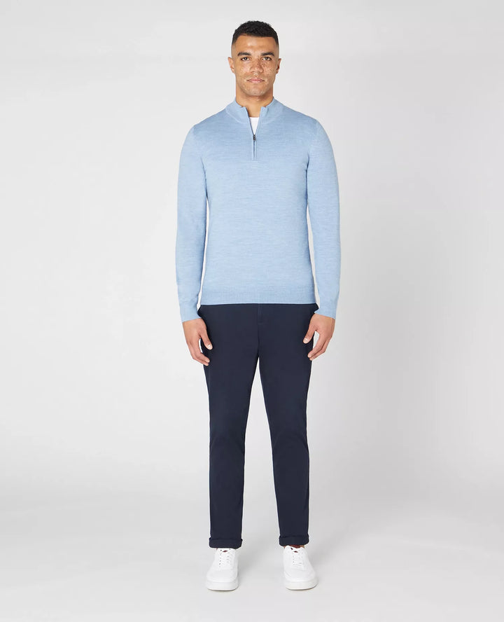 REMUS UOMO 58401 1/2 ZIP KNIT - 23 BLUE