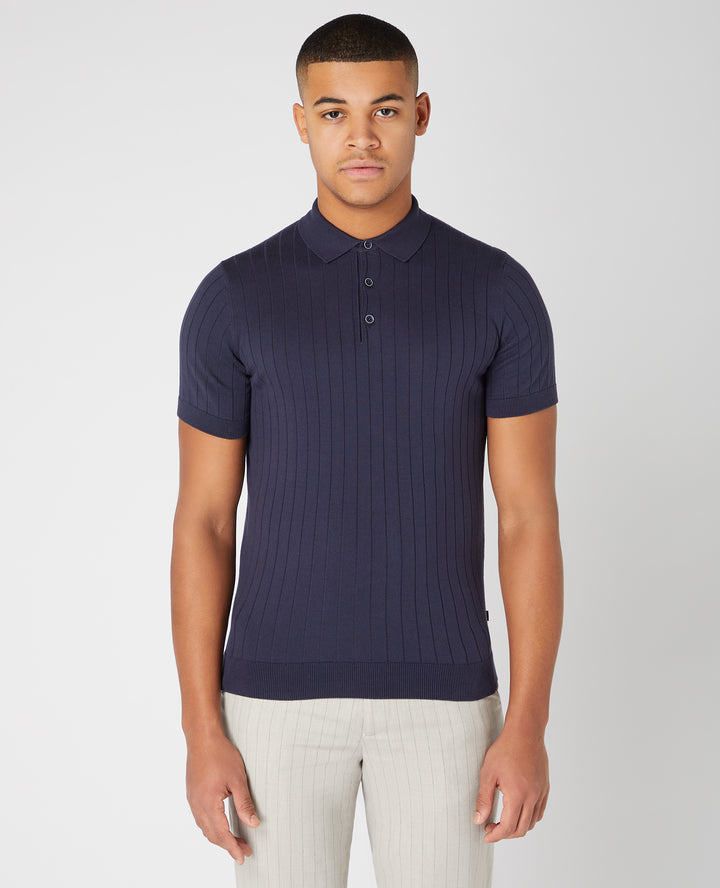 REMUS UOMO 58633 SS KNIT POLO - 78 NAVY