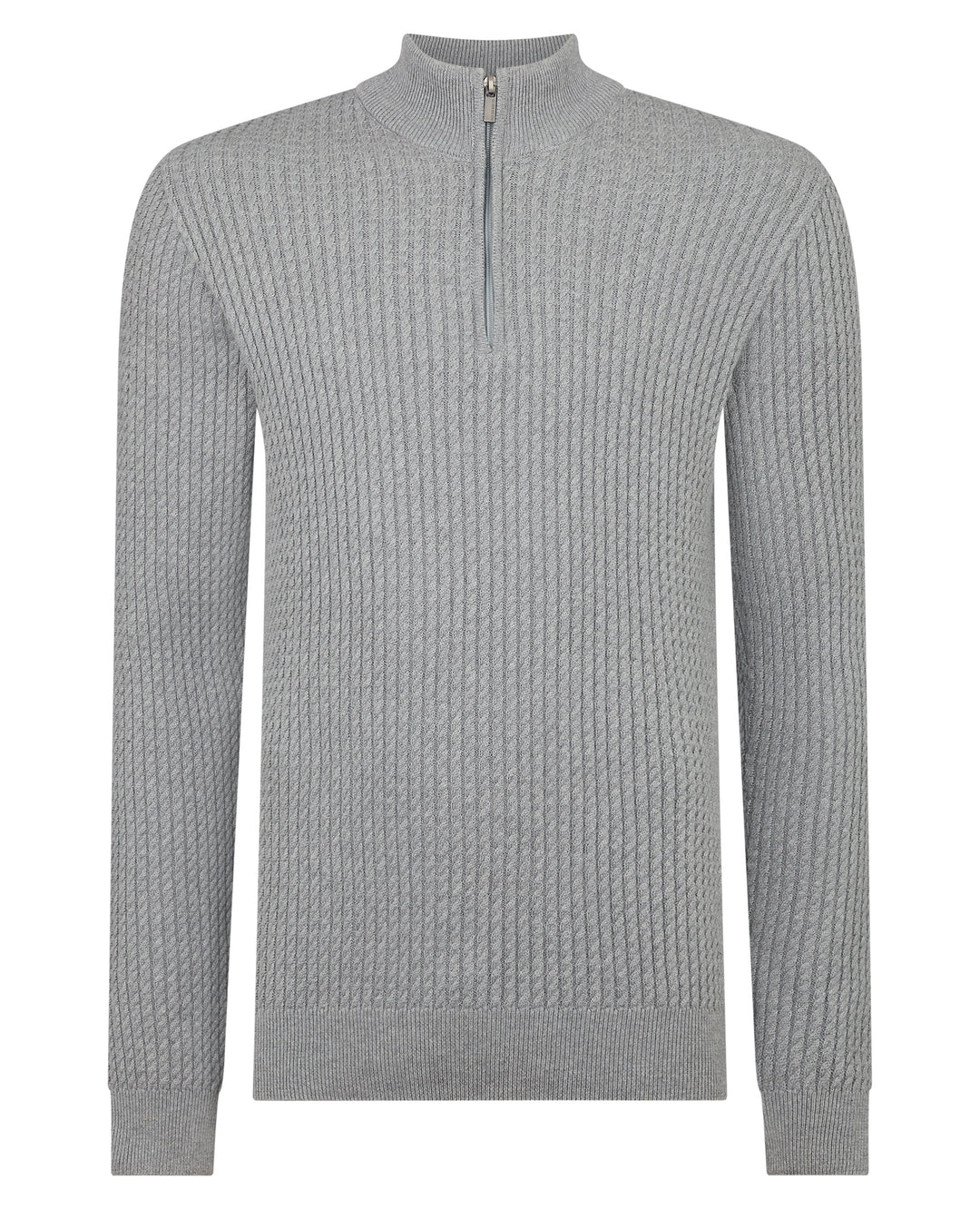 REMUS UOMO HALF ZIP - LIGHT GREY