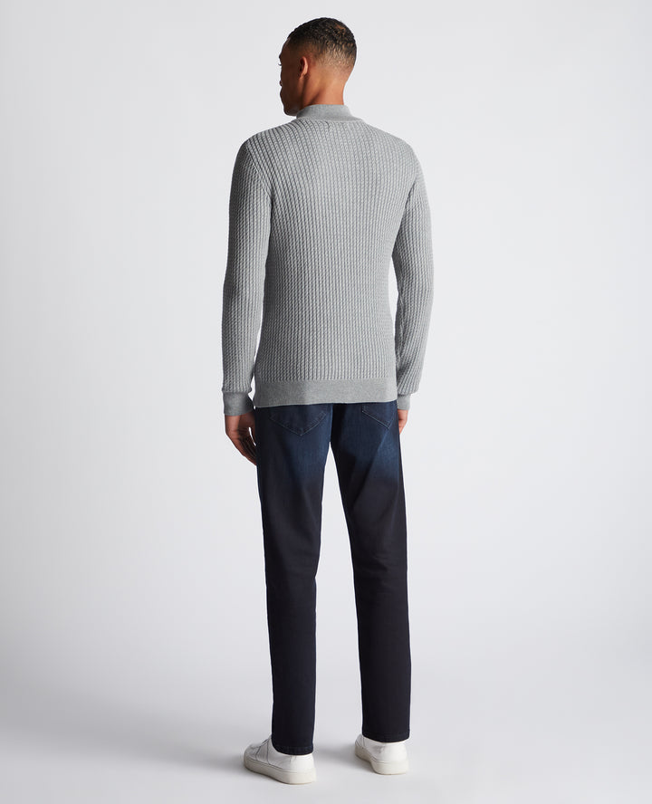 REMUS UOMO HALF ZIP - LIGHT GREY