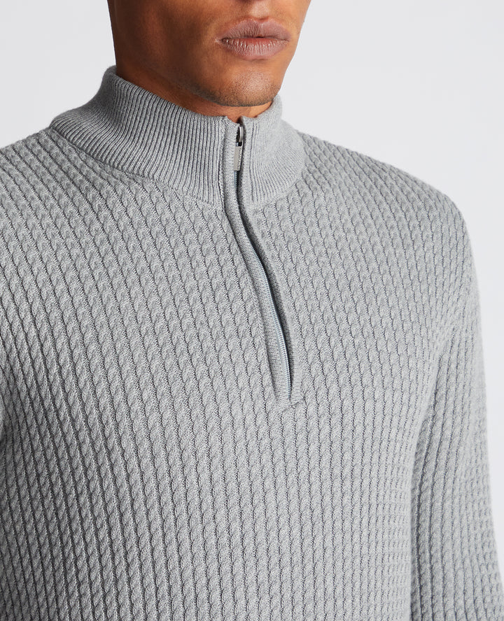 REMUS UOMO HALF ZIP - LIGHT GREY