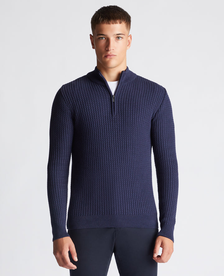 REMUS UOMO HALF ZIP - DARK BLUE