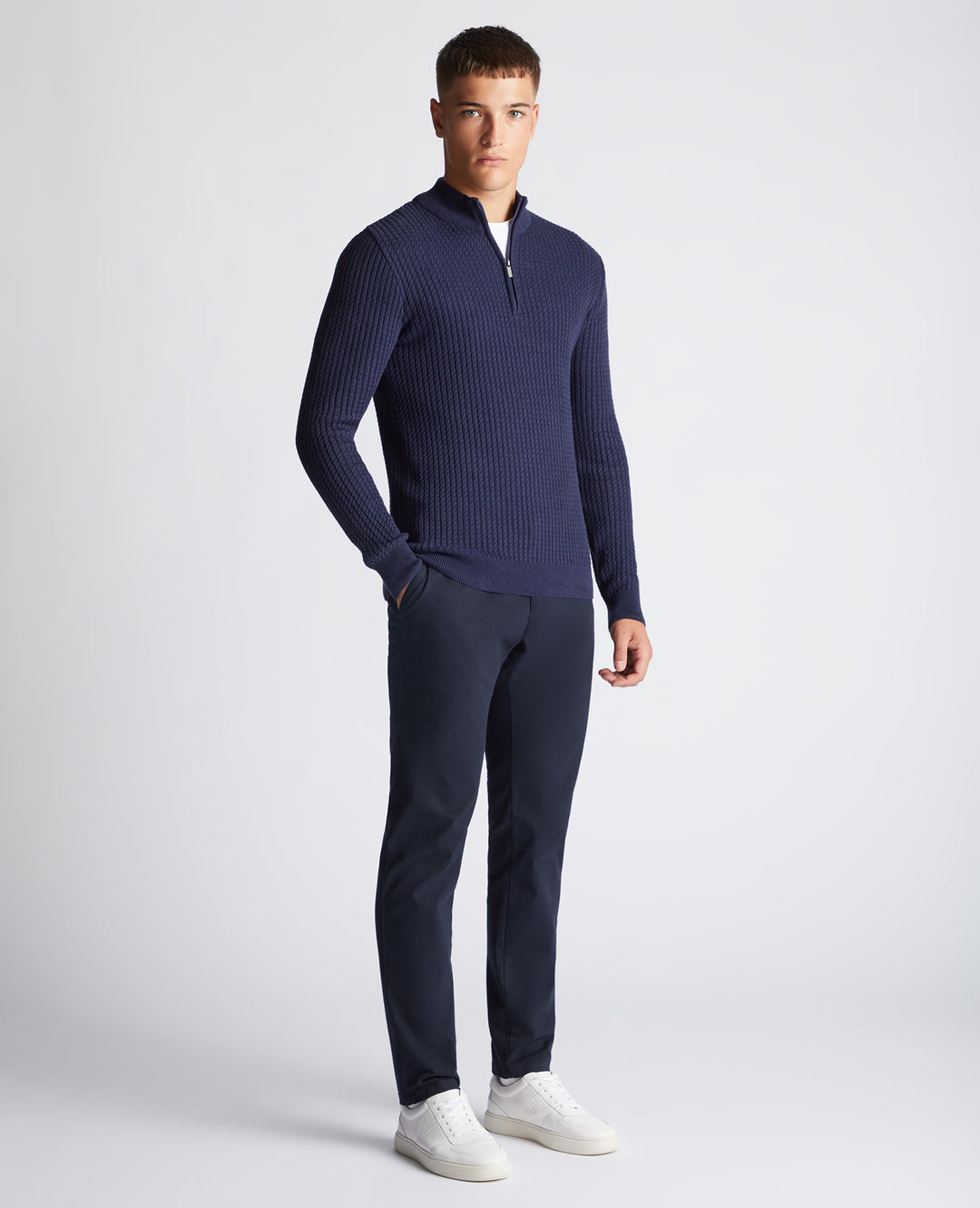 REMUS UOMO HALF ZIP - DARK BLUE