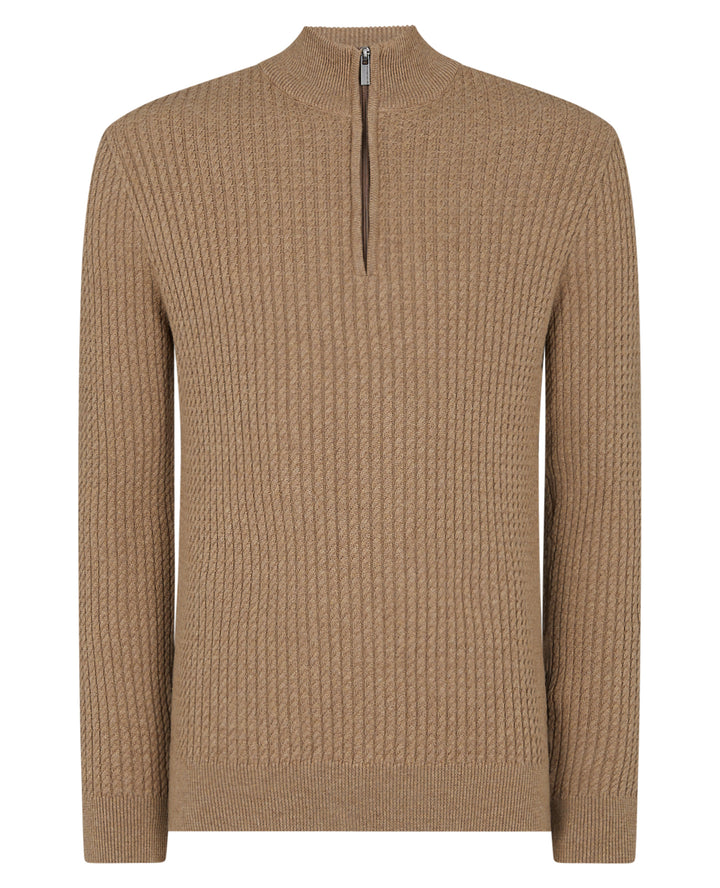 REMUS UOMO HALF ZIP - SAND