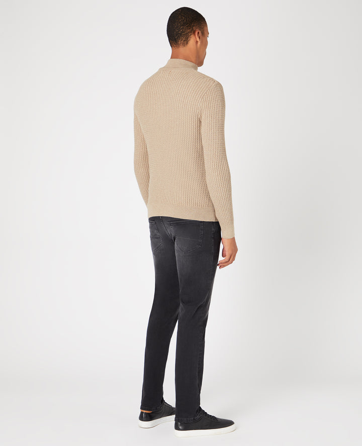 REMUS UOMO HALF ZIP - SAND