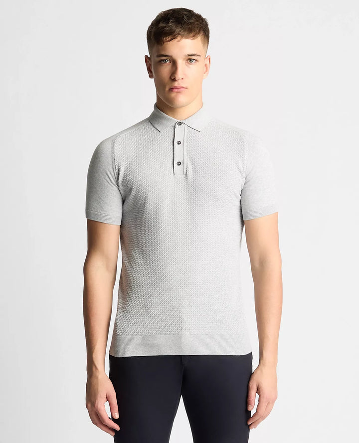 REMUS UOMO 58679 SS KNIT POLO - 02 SILVE