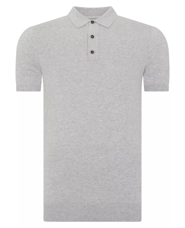 REMUS UOMO 58679 SS KNIT POLO - 02 SILVE