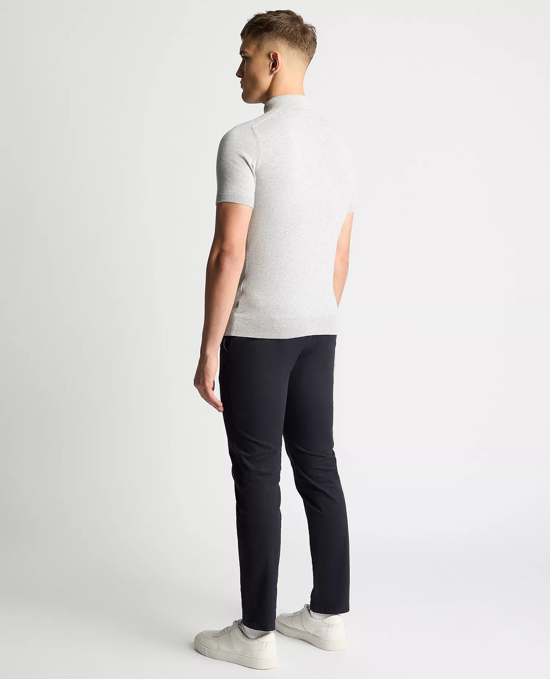 REMUS UOMO 58679 SS KNIT POLO - 02 SILVE