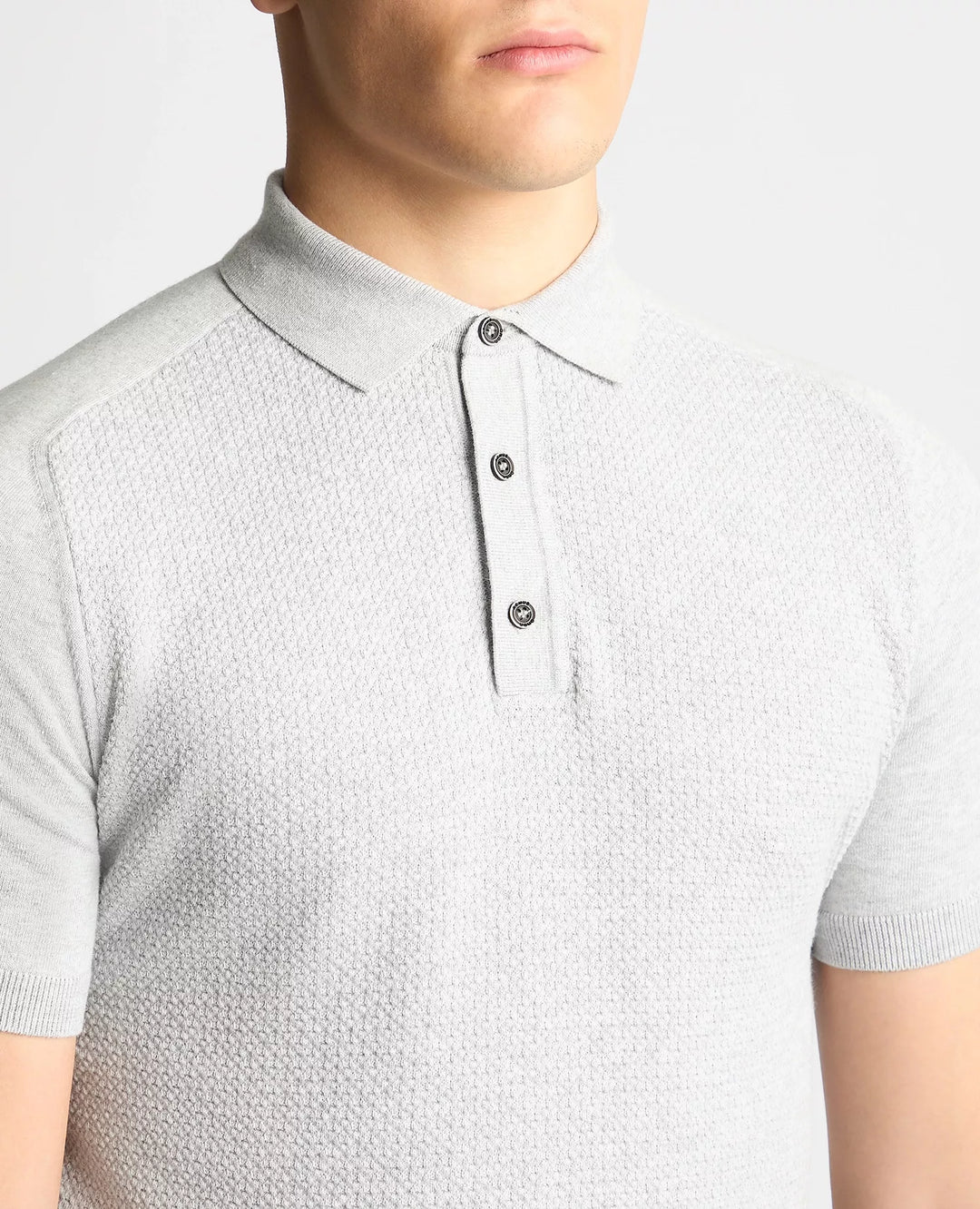 REMUS UOMO 58679 SS KNIT POLO - 02 SILVE