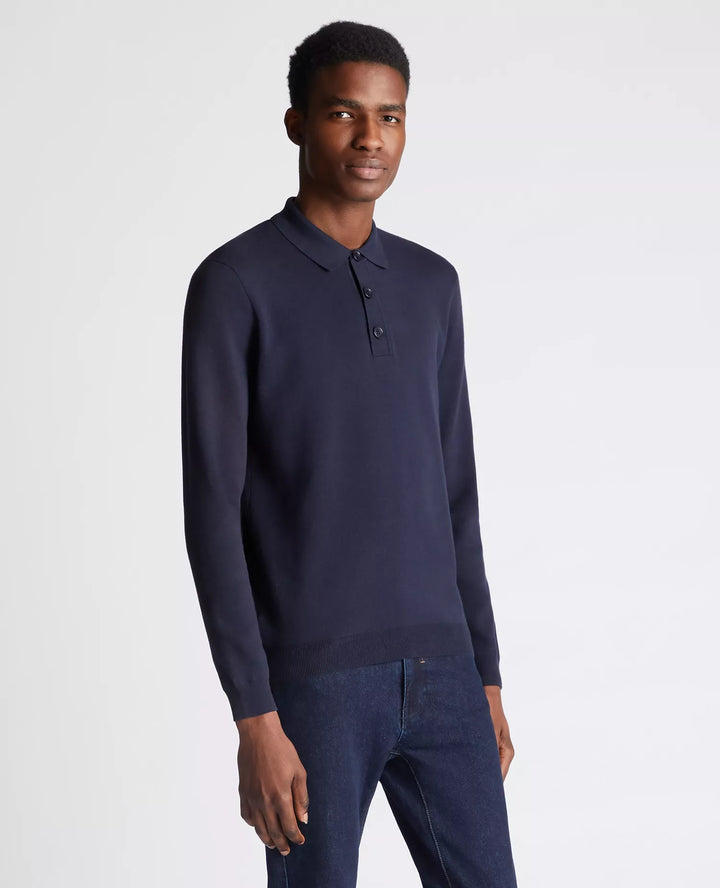 REMUS UOMO 58690 LS POLO SWEAT - 78 NAVY