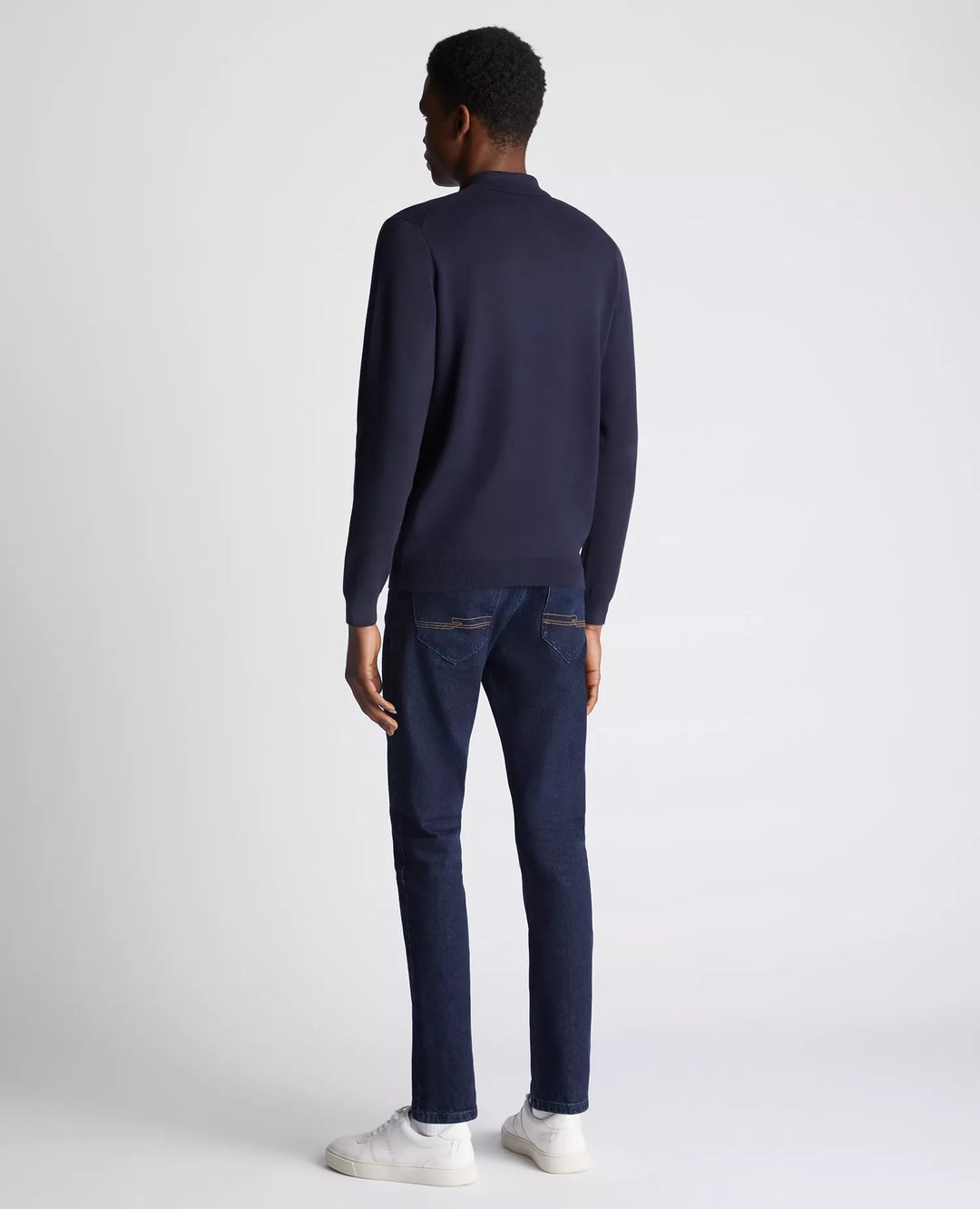 REMUS UOMO 58690 LS POLO SWEAT - 78 NAVY