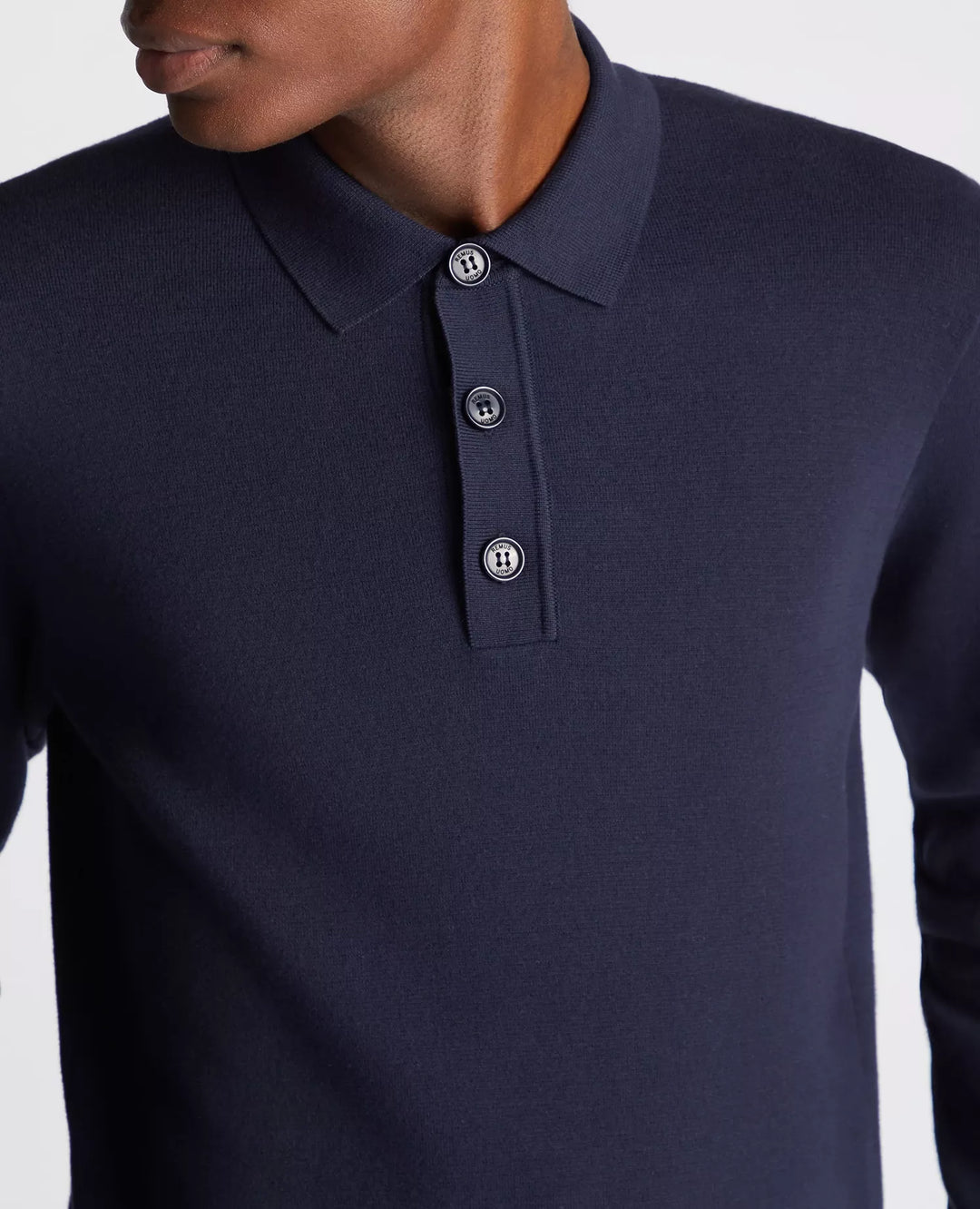 REMUS UOMO 58690 LS POLO SWEAT - 78 NAVY