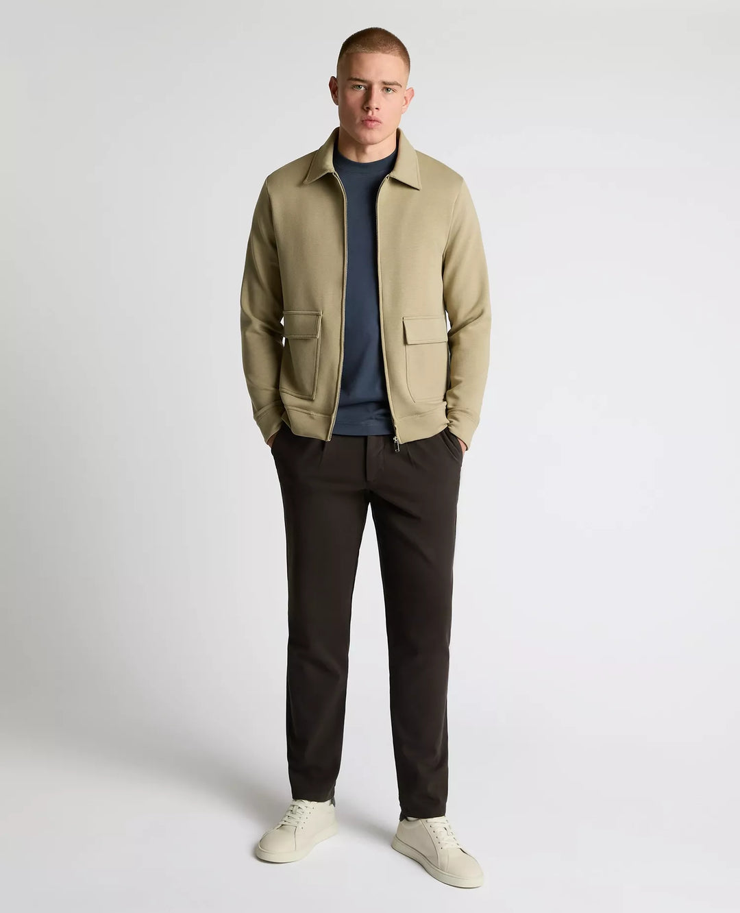 REMUS UOMO 58866 FZ SWEAT - 92 BEIGE