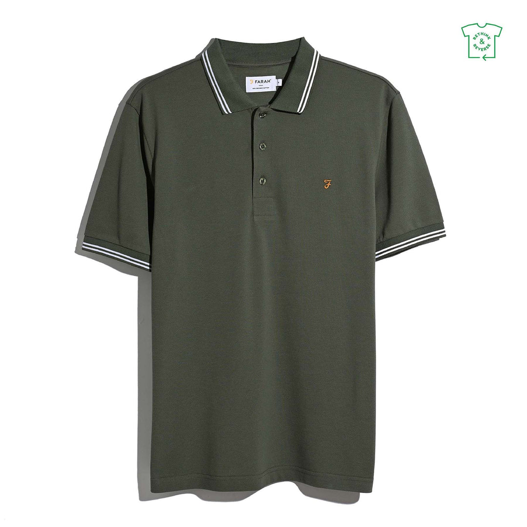 FARAH BOWES TIPPING POLO - ROSEMARY