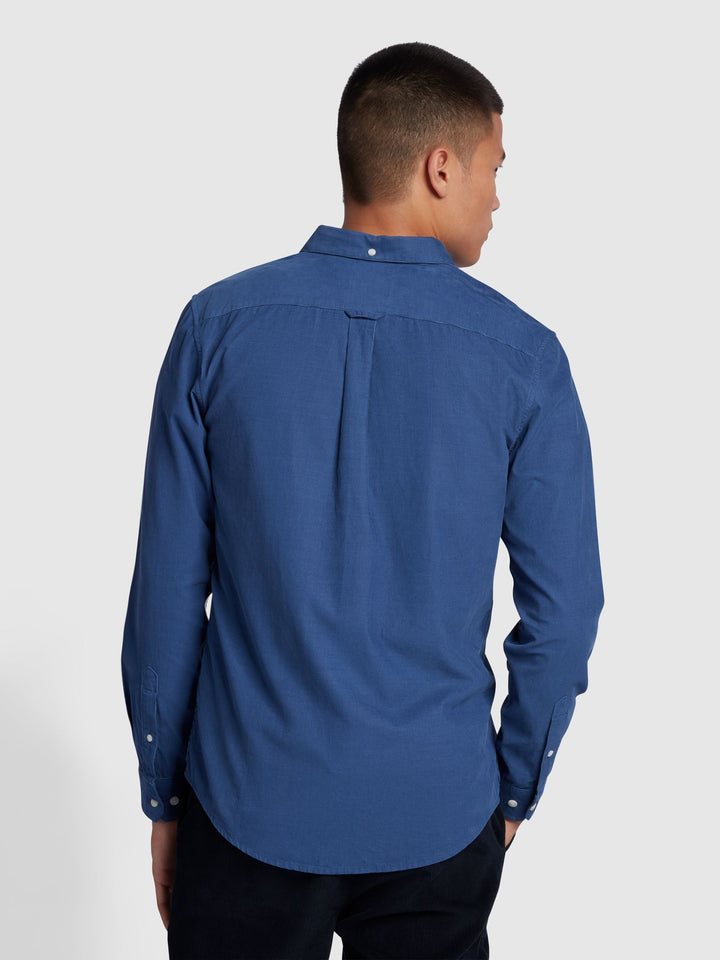 FARAH FONTELLA CORD LS SHIRT - STEEL BLU