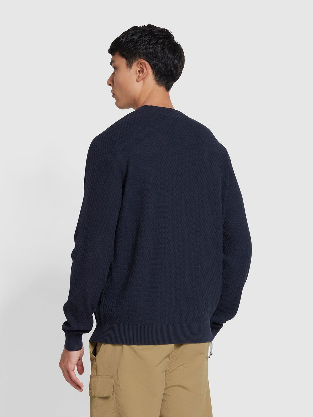 FARAH EDWARDS CREW SWEATER - NAVY