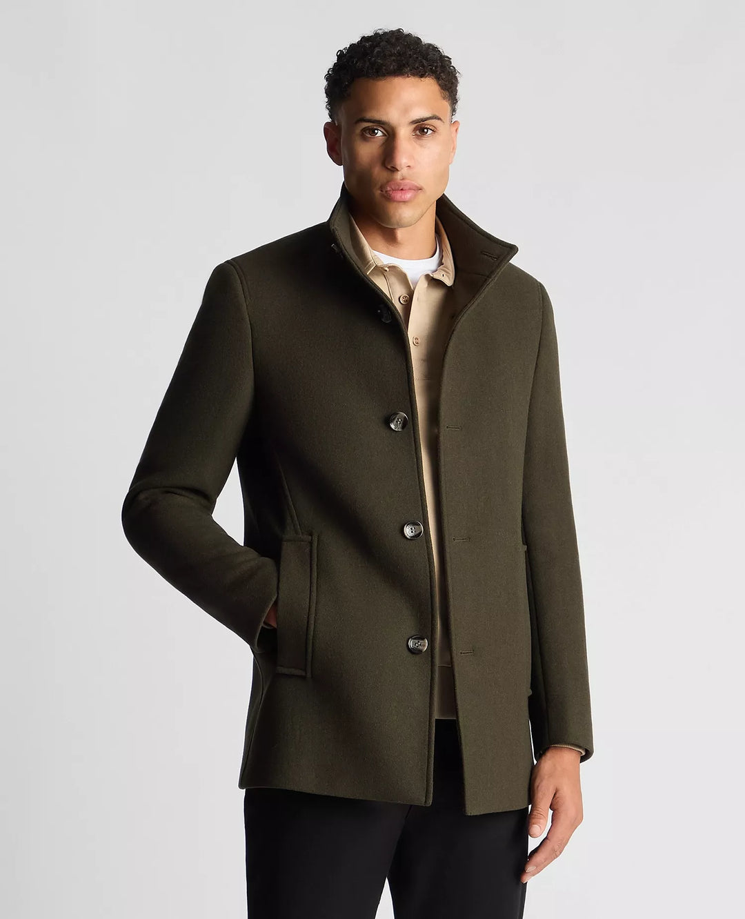 REMUS UOMO 90374 JONAH OVERCOAT - 37 GREEN