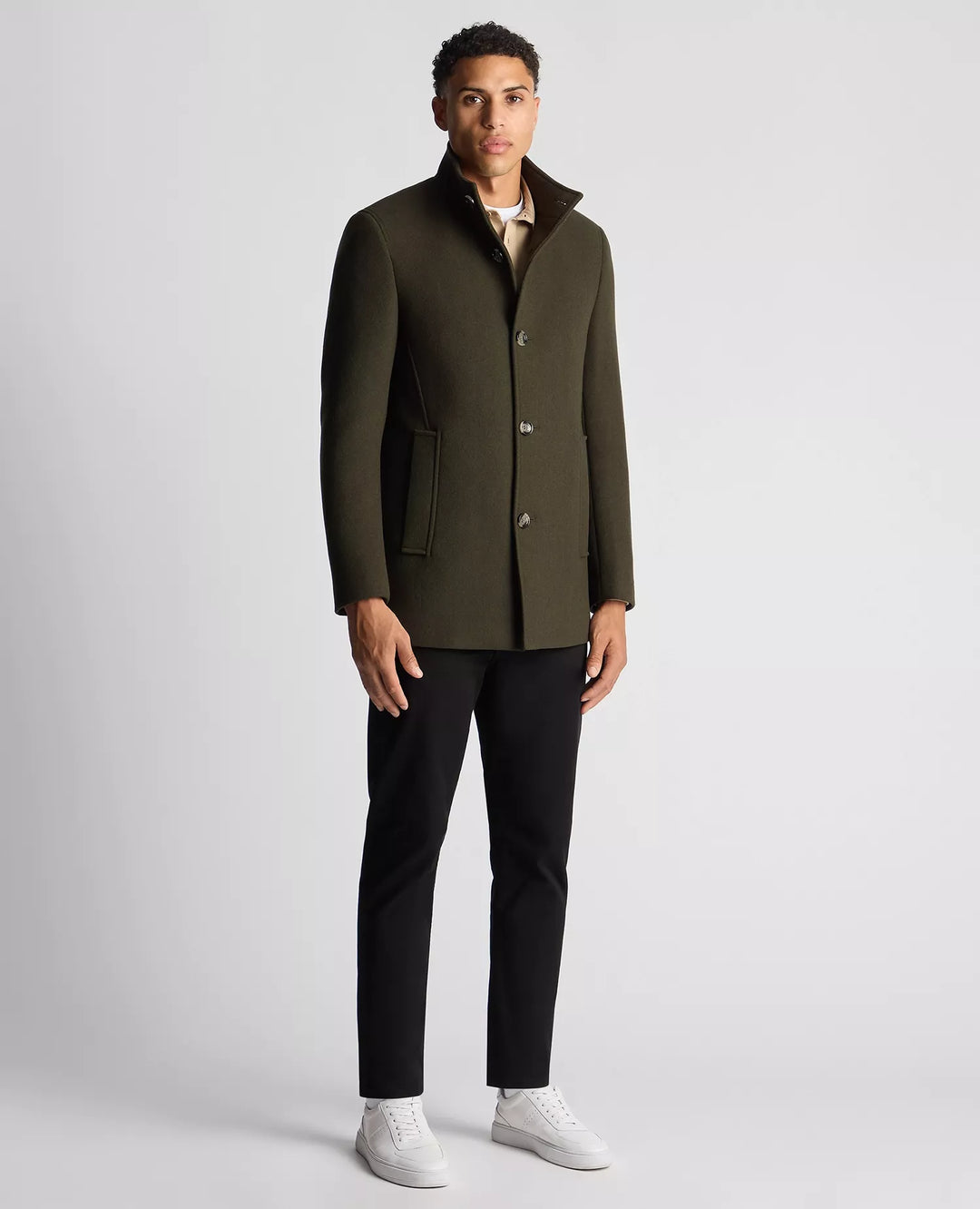 REMUS UOMO 90374 JONAH OVERCOAT - 37 GREEN