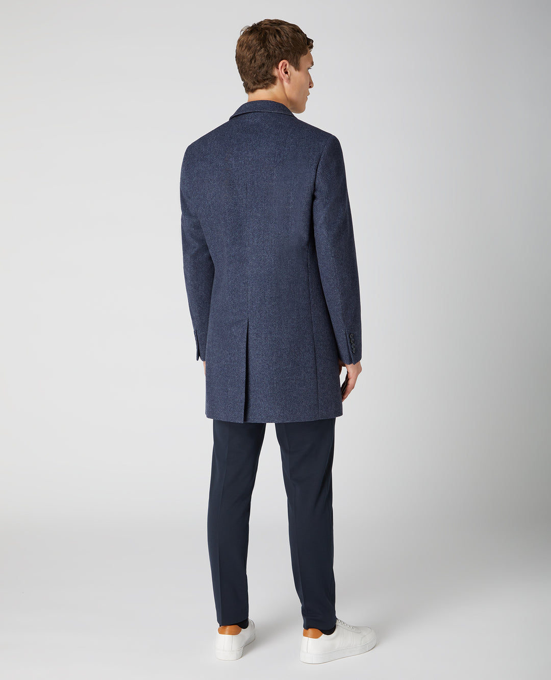 REMUS UOMO QUINN OVERCOAT - DARK BLUE