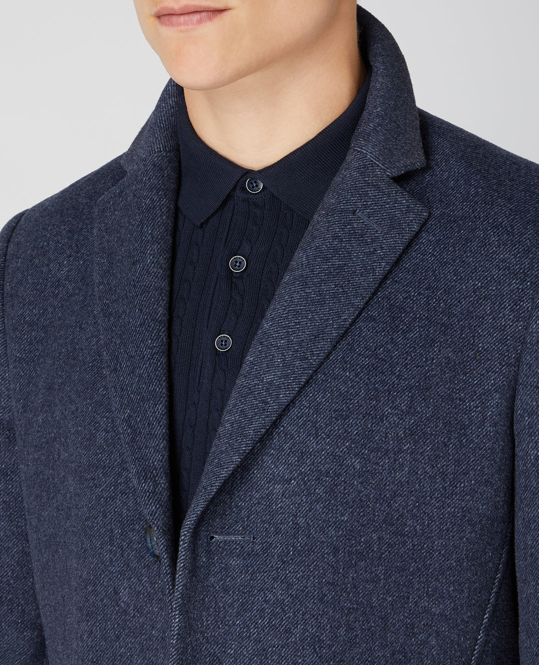 REMUS UOMO QUINN OVERCOAT - DARK BLUE