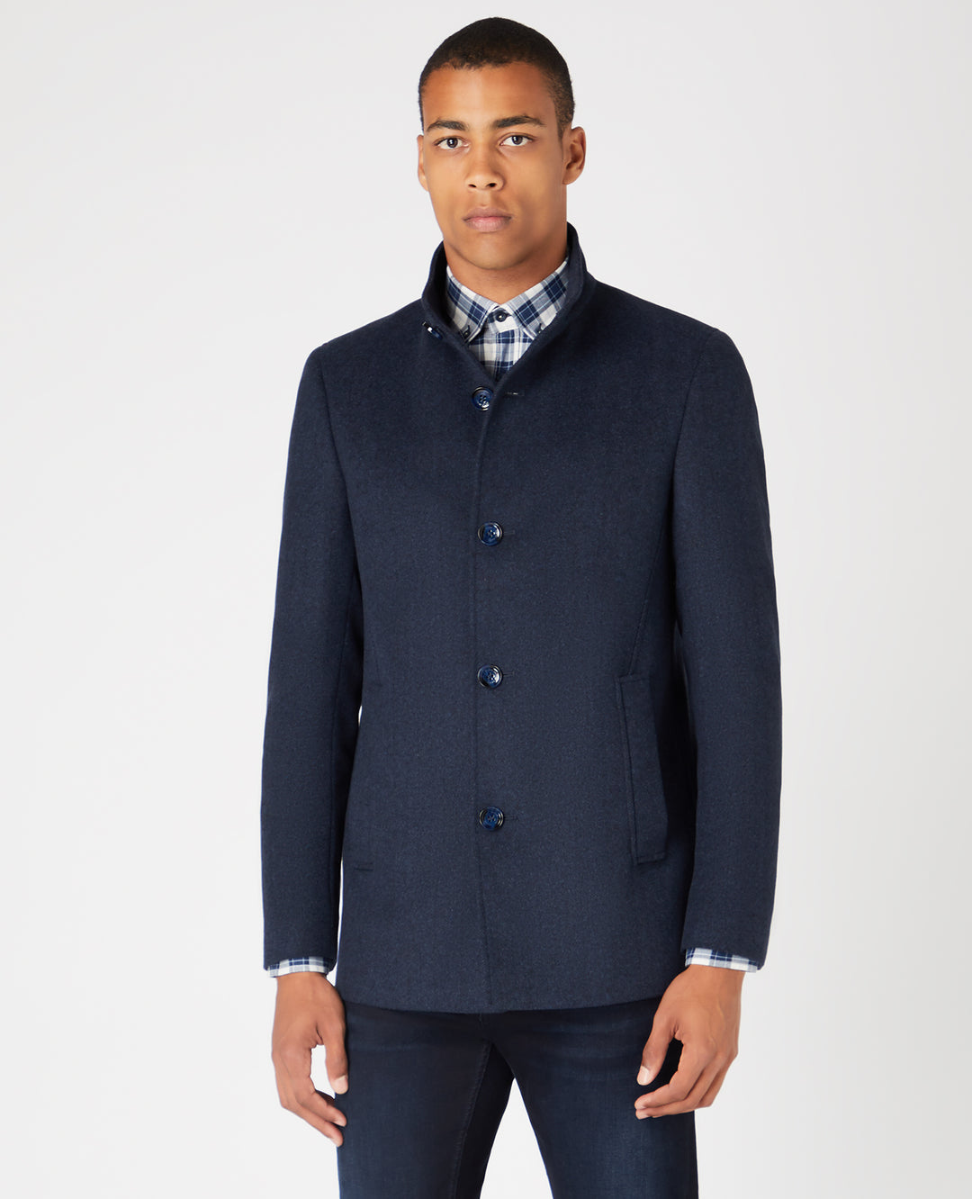 REMUS UOMO JONAH OVERCOAT - NAVY