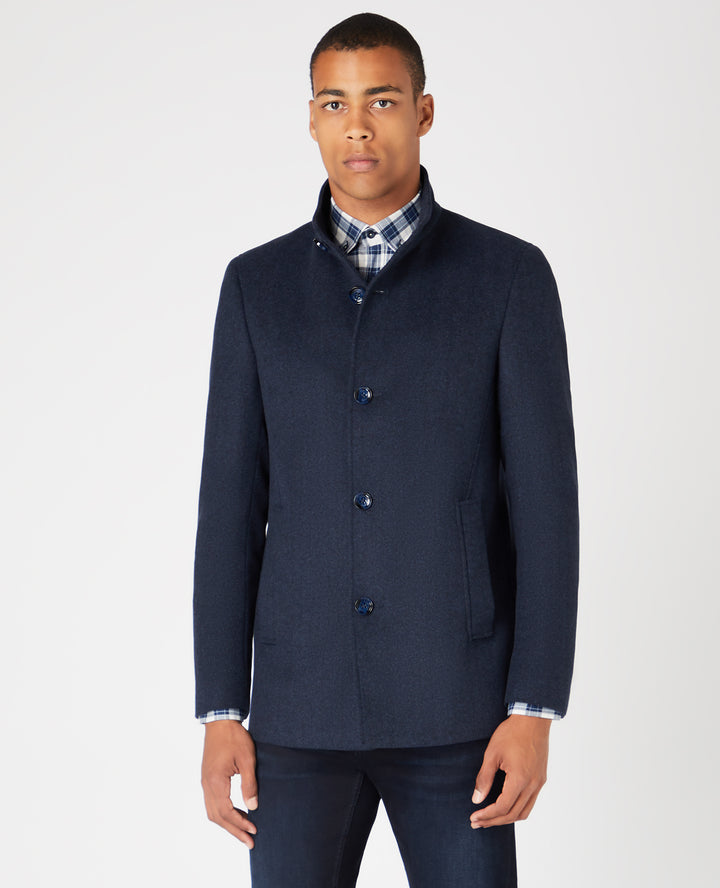 REMUS UOMO JONAH OVERCOAT - NAVY