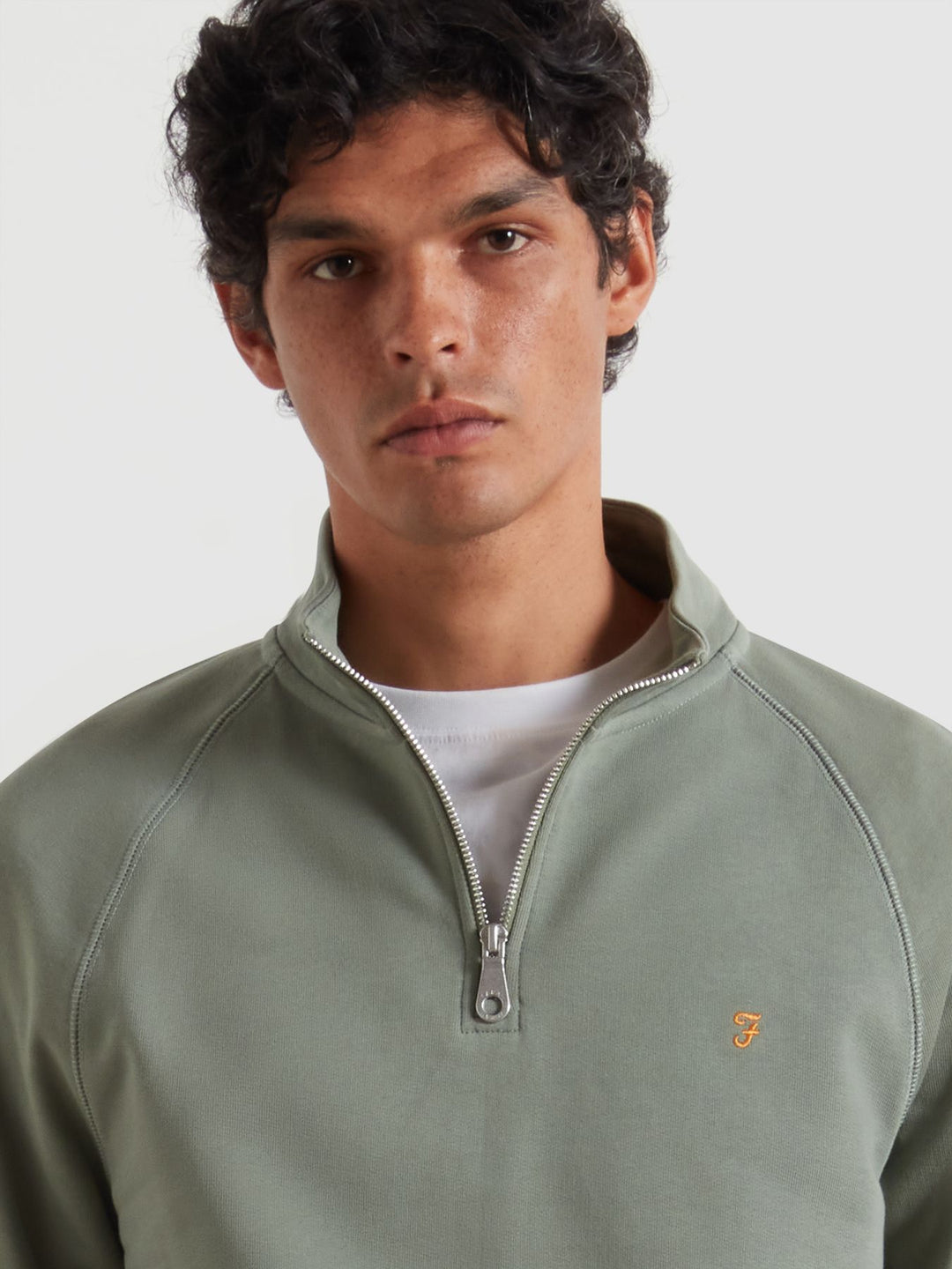FARAH JIM 1/4 ZIP - TARRAGON GREEN