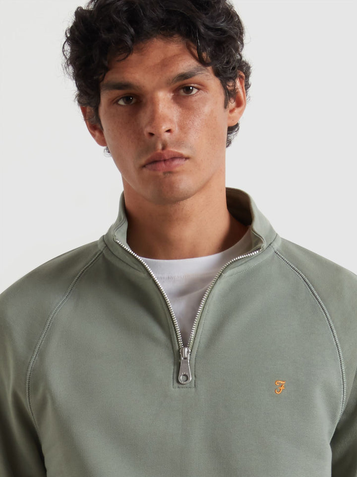 FARAH JIM 1/4 ZIP - TARRAGON GREEN
