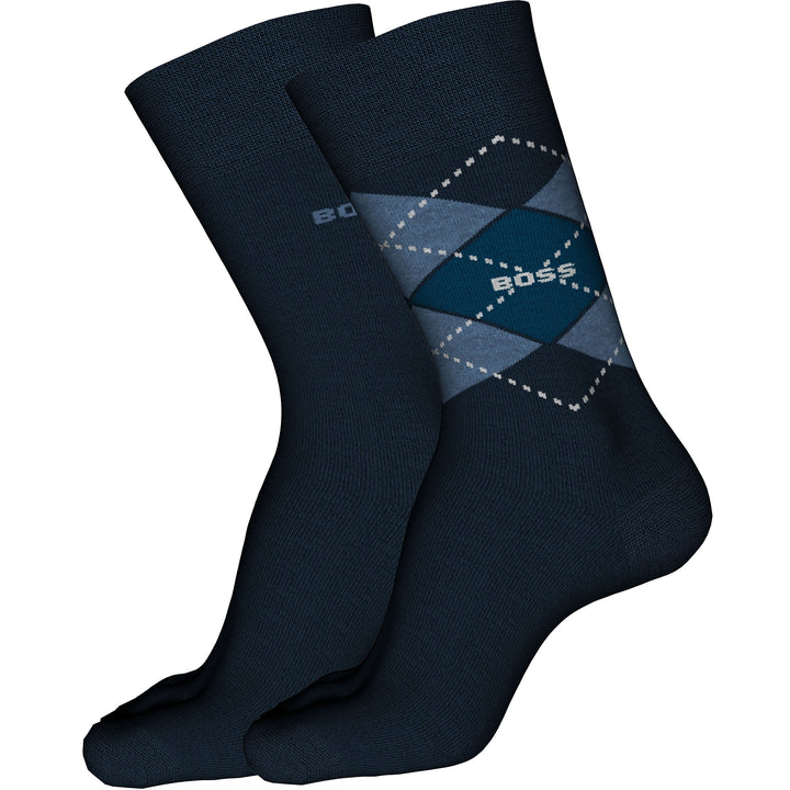BOSS 2P RS ARGYLE CC SOCK - DARK BLUE
