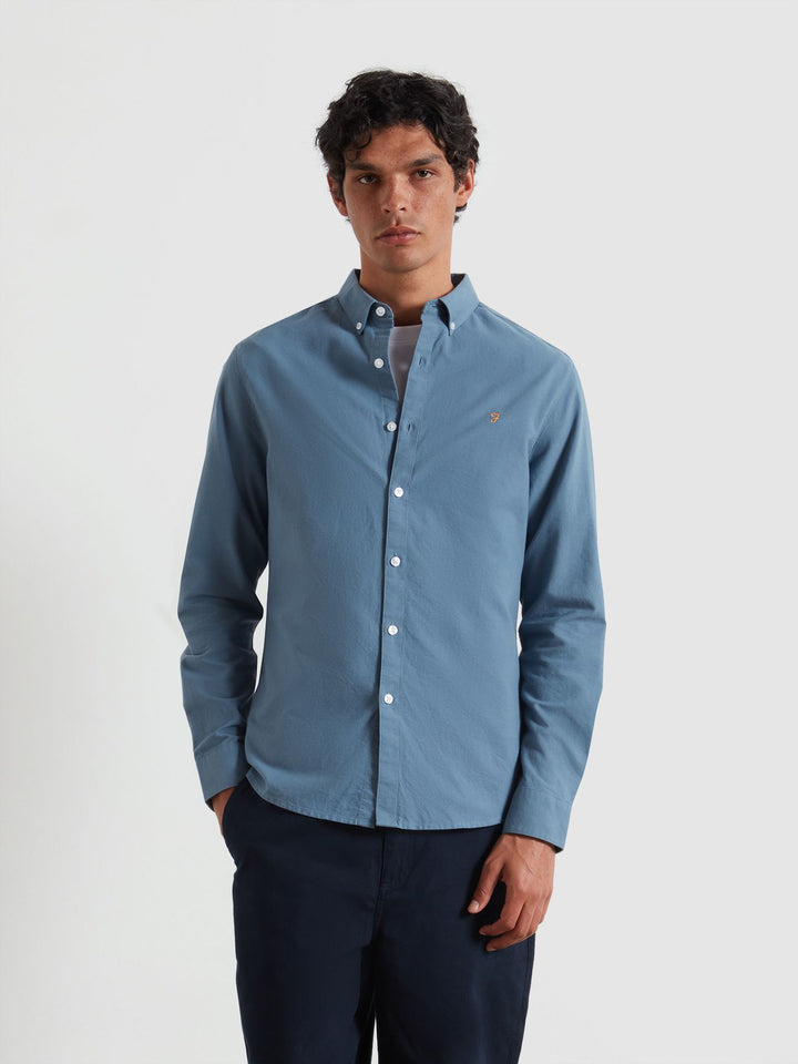 FARAH BREWER LS BD - CHALK BLUE