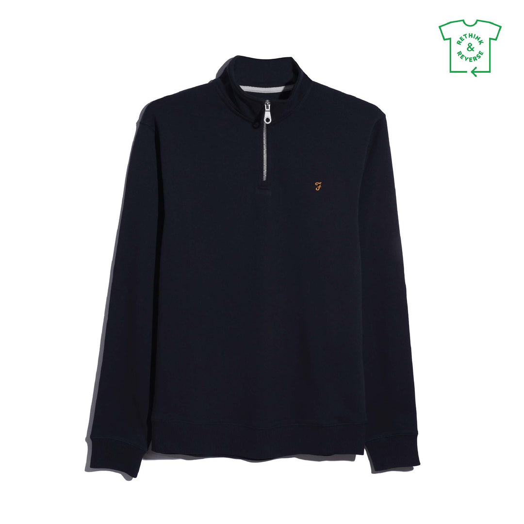 FARAH ARNOLD 1/4 ZIP - TRUE NAVY
