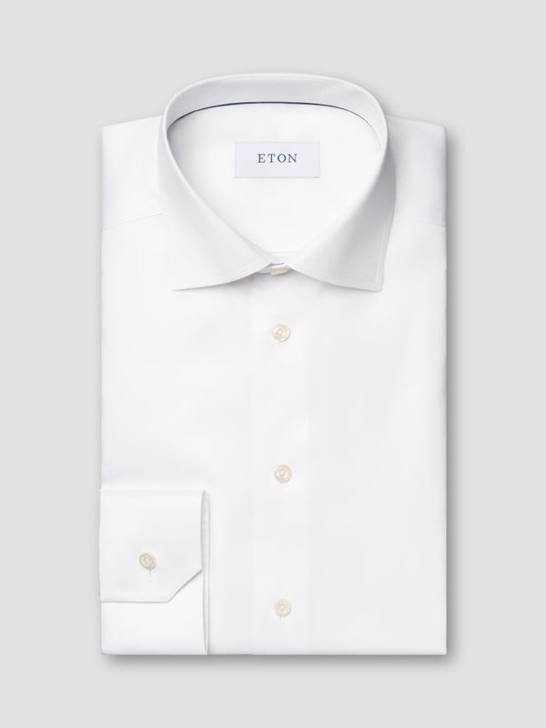 ETON SLIM FIT WHITE SIGNATURE TWILL CUT AWAY