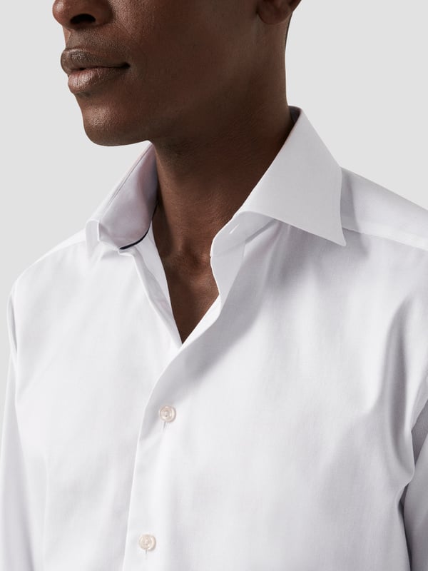 ETON SLIM FIT WHITE SIGNATURE TWILL CUT AWAY