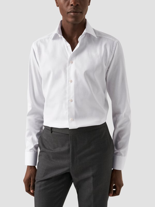ETON SLIM FIT WHITE SIGNATURE TWILL CUT AWAY
