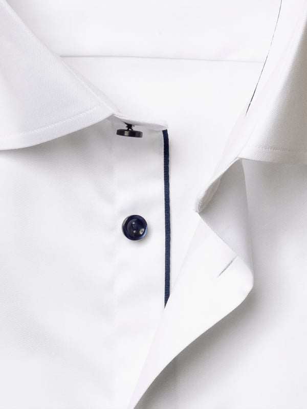 ETON CONTEMPORARY FIT WHITE NAVY DETAILS SIGNATURE TWILL SHIRT