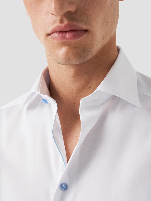 ETON SLIM LIGHT BLUE DETAILS TWILL SHIRT