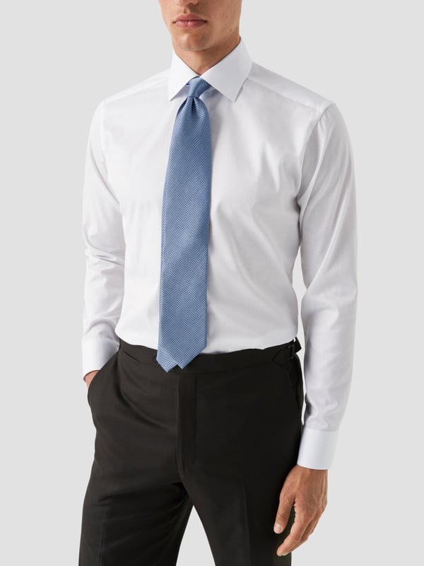 ETON SLIM LIGHT BLUE DETAILS TWILL SHIRT