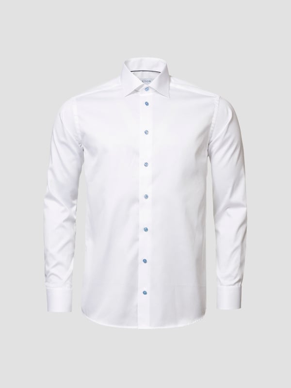 ETON SLIM LIGHT BLUE DETAILS TWILL SHIRT