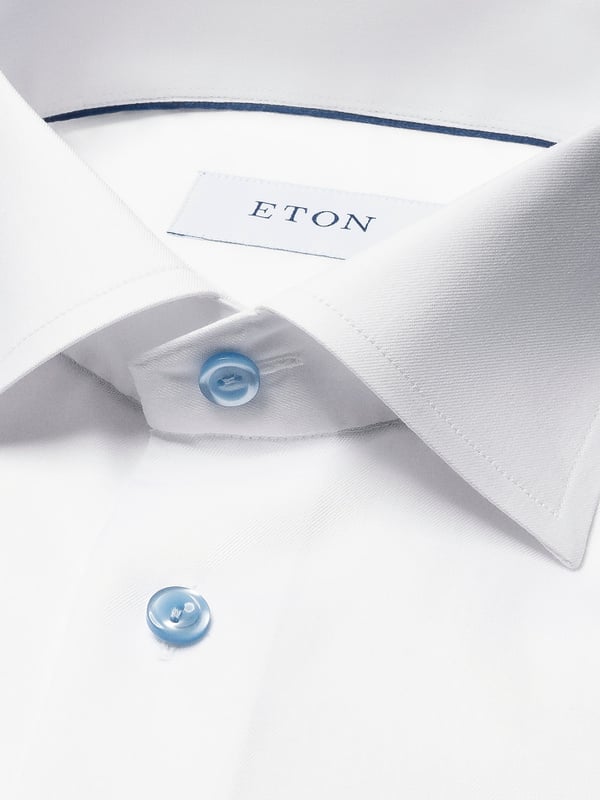 ETON SLIM LIGHT BLUE DETAILS TWILL SHIRT