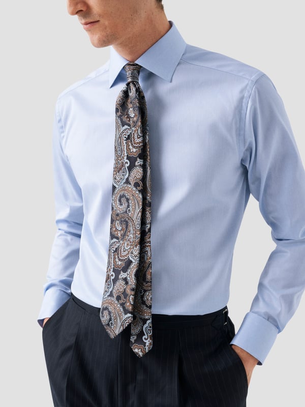 ETON SLIM FIT LIGHT BLUE SIGNATURE TWILL SHIRT