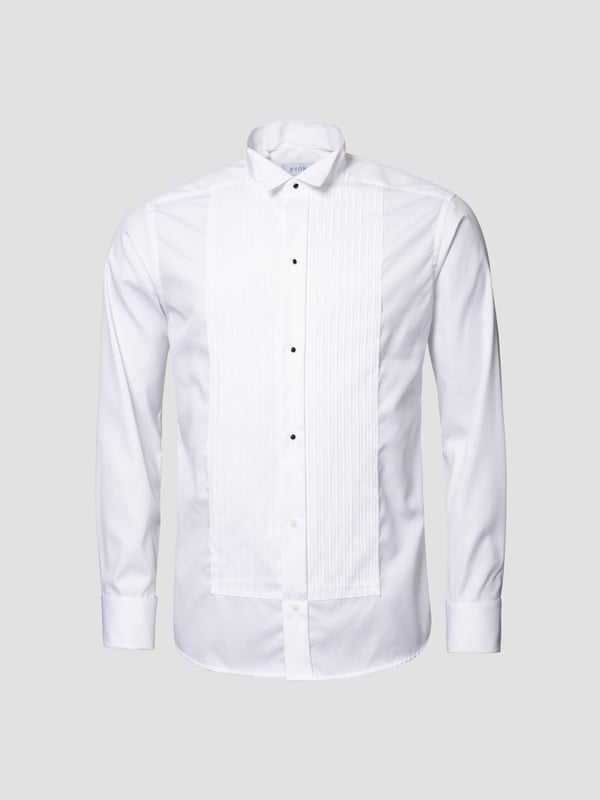ETON SLIM WHITE PLISSÉ WING COLLAR SHIRT