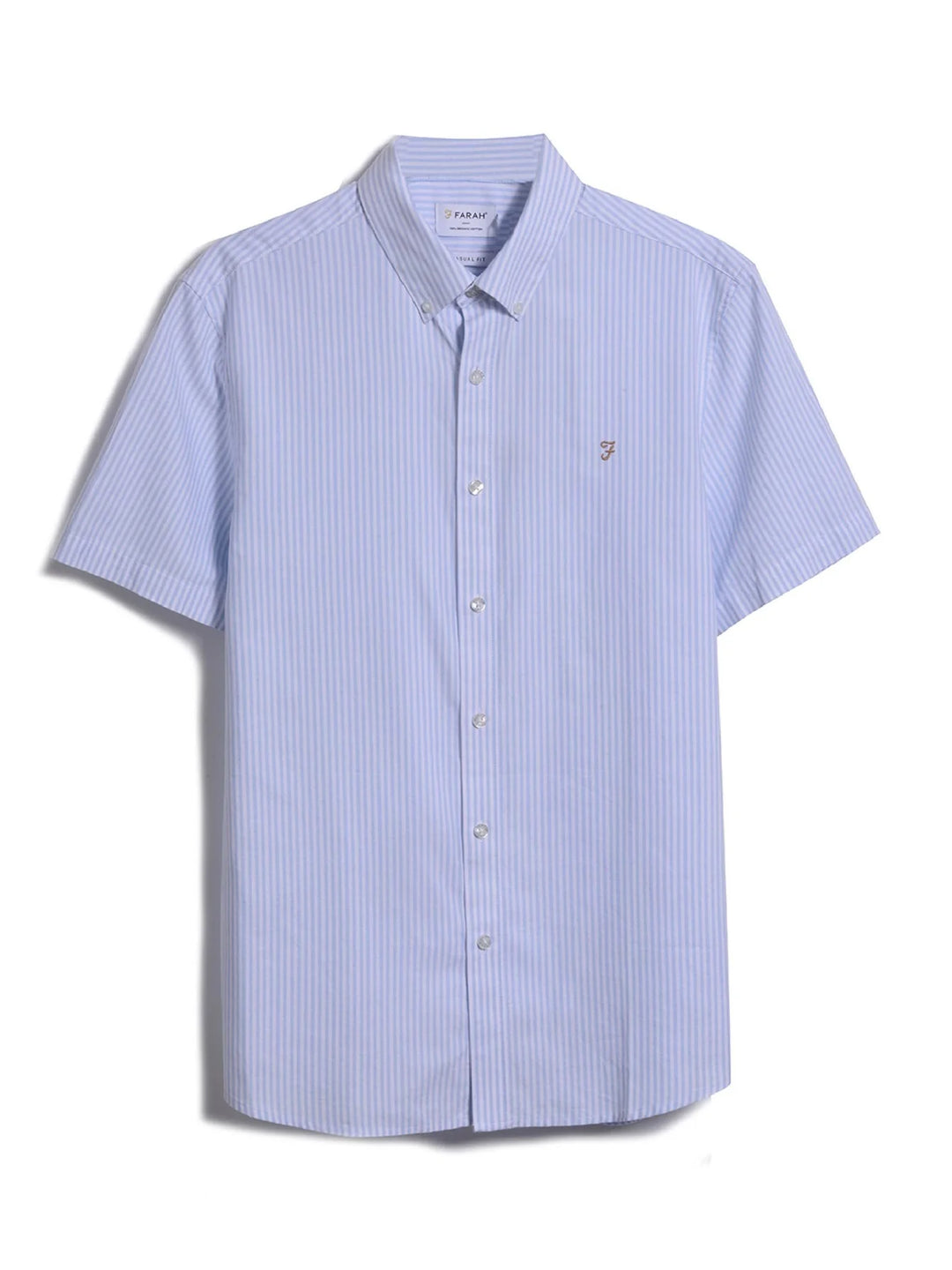 FARAH BREWER STRIPE SS BD - SKY BLUE