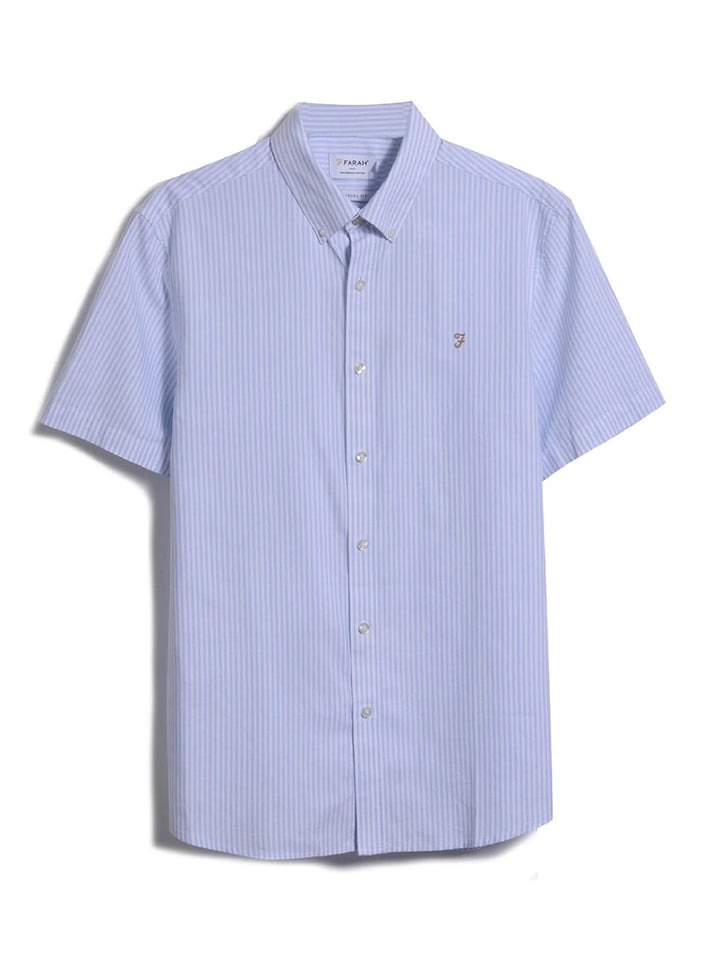 FARAH BREWER STRIPE SS BD - SKY BLUE