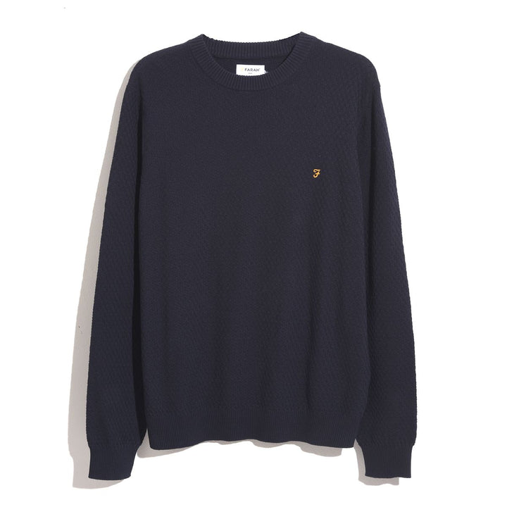 FARAH EDWARDS CREW SWEATER - NAVY