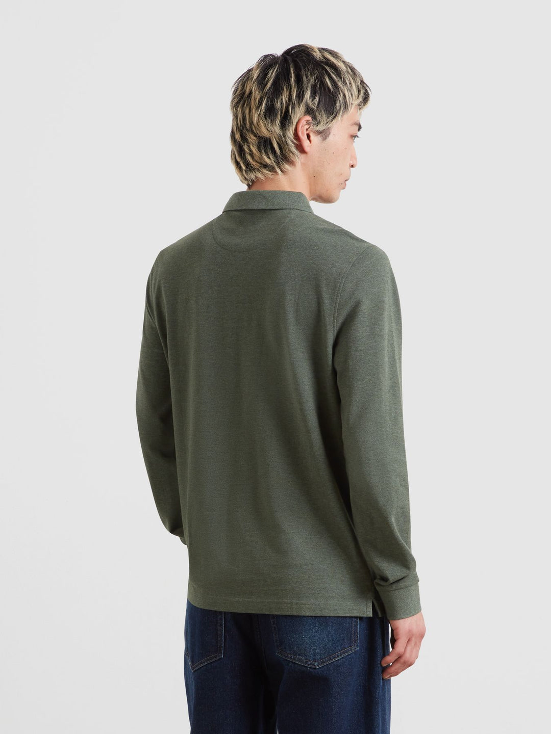 FARAH CUNNINGHAM LS POLO - ROSEMARY MARL