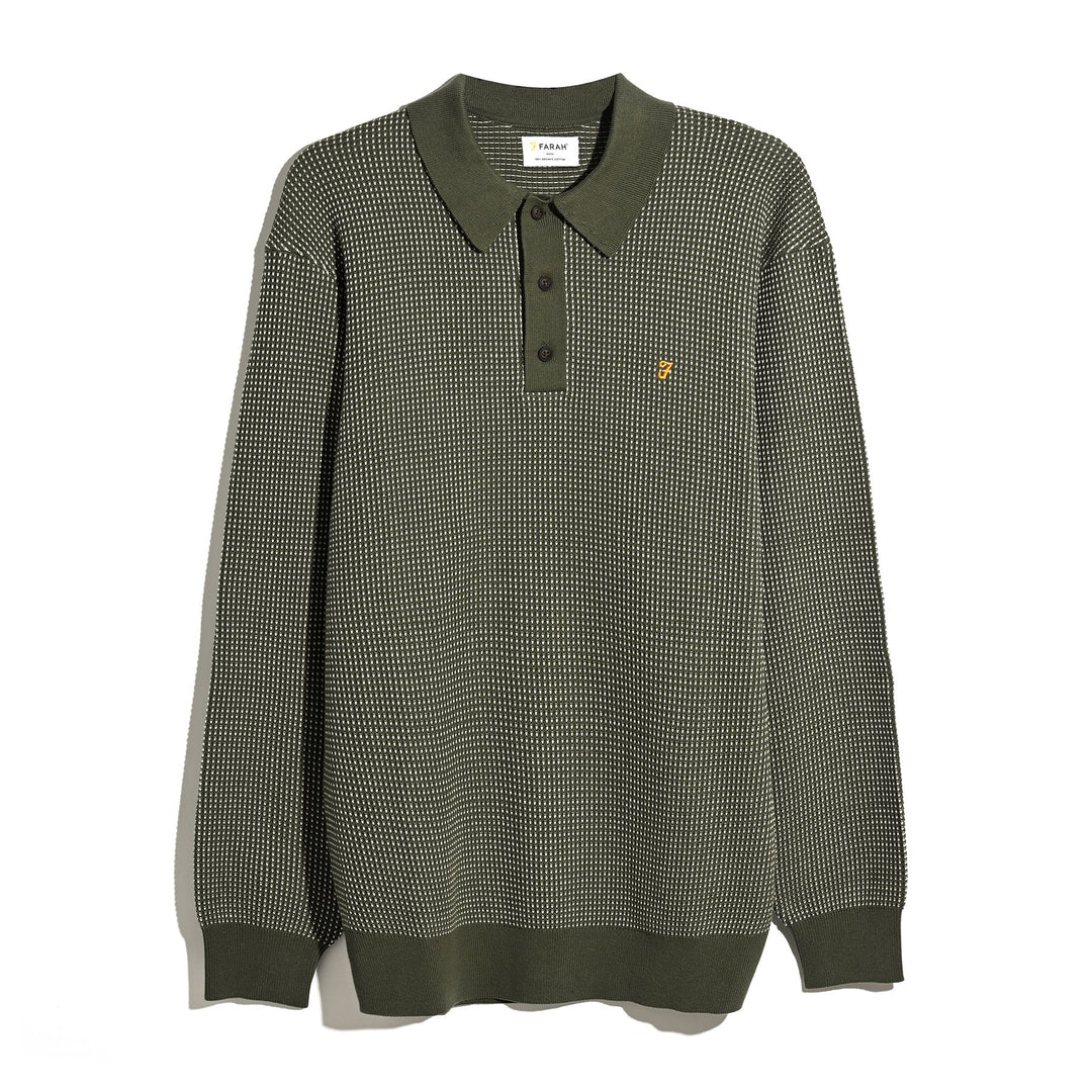 FARAH GATEACRE KNIT POLO - ROSEMARY
