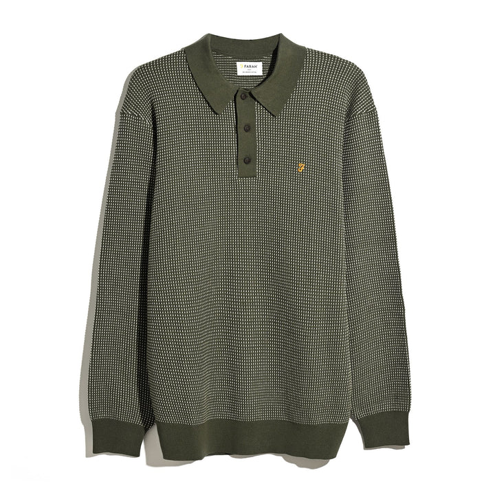 FARAH GATEACRE KNIT POLO - ROSEMARY