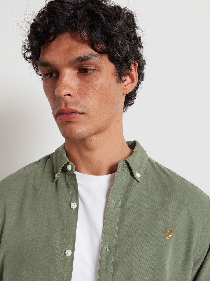 FARAH FONTELLA CORD LS SHIRT - TARRAGON GREEN
